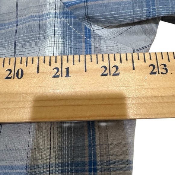 Men's Coastal Blue Plaid Wester Shirt - Picture 6 of 9